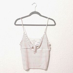 American Eagle outfitters candy stripe tie front crop top size: Large